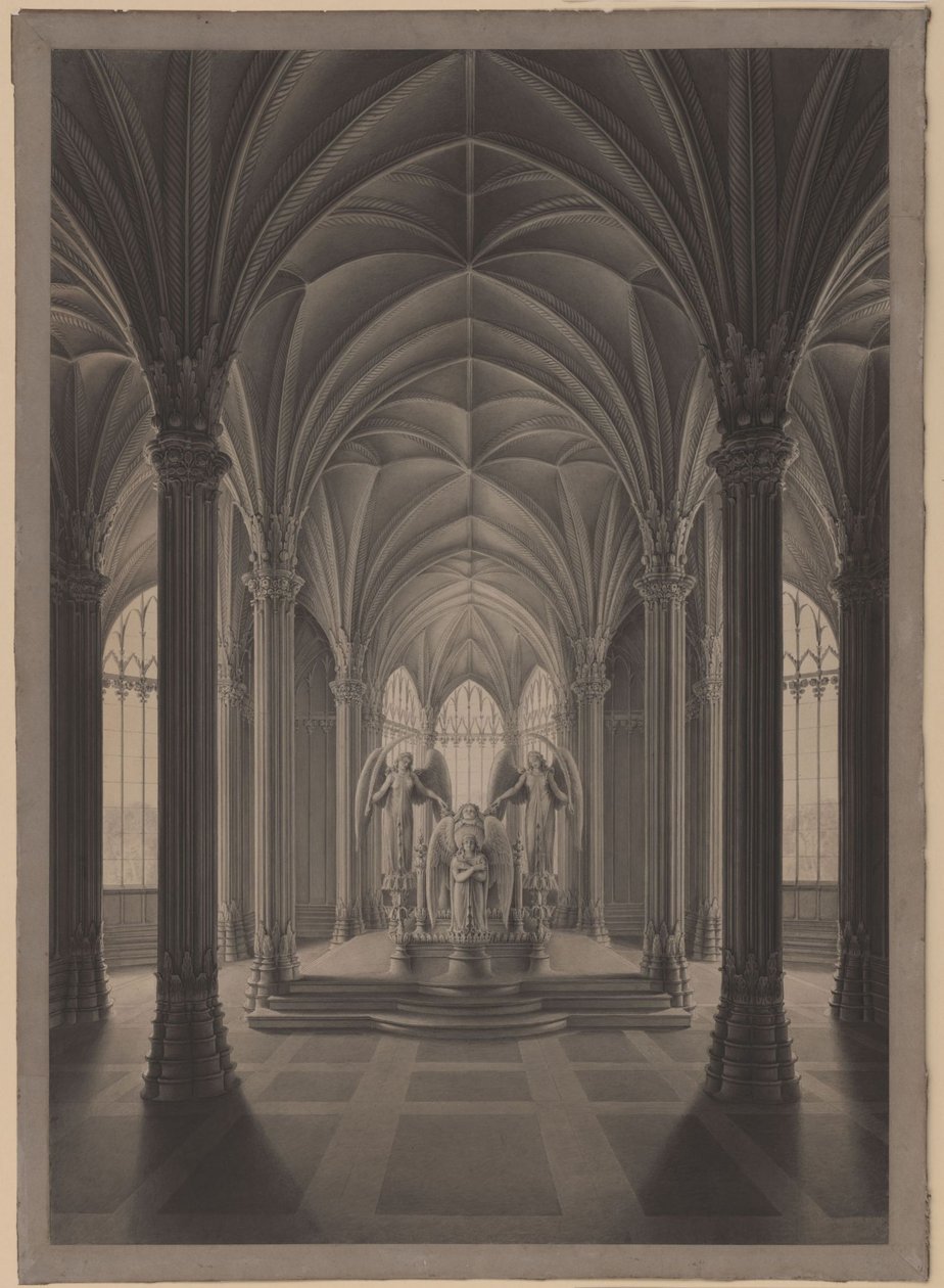 Berlin. Charlottenburg Palace, Palace Park, Mausoleum of Queen Louise. Interior by Karl Friedrich Schinkel