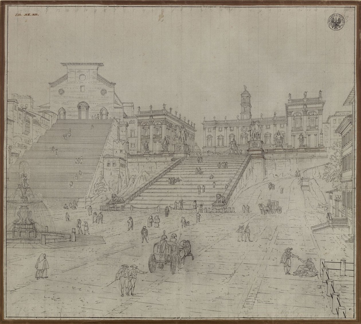 The Capitol in Rome / View of the Church of Santa Maria in Aracoeli and the Capitol in Rome by Karl Friedrich Schinkel