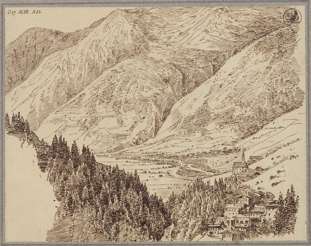 The Gastein Valley with Wildbad by Karl Friedrich Schinkel