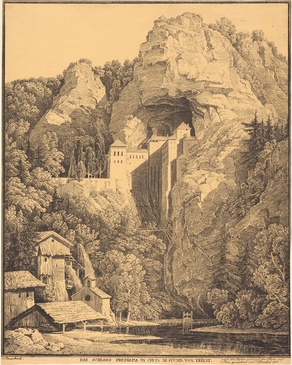 Predjama Castle in Carniola, Twelve Hours from Trieste by Karl Friedrich Schinkel