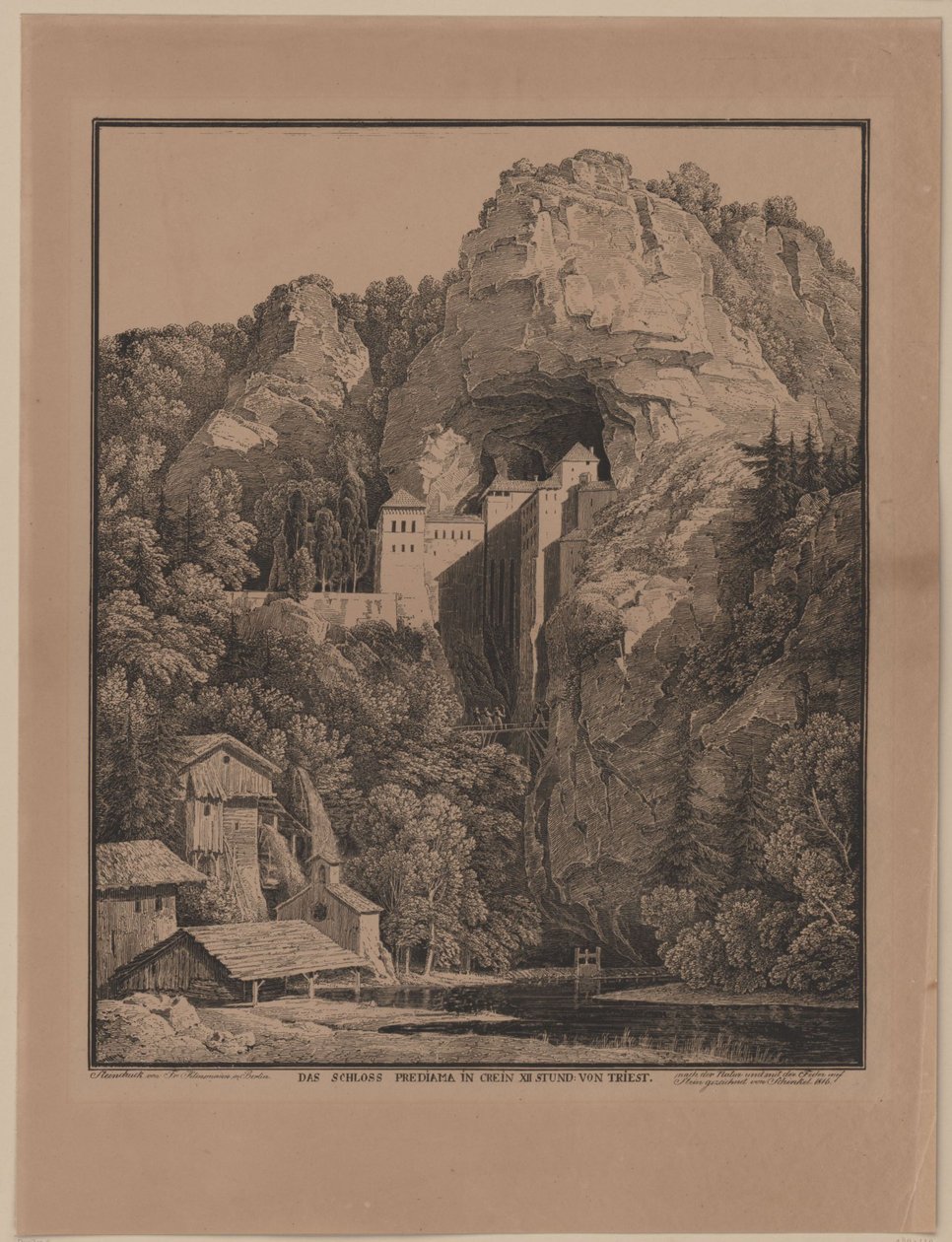 Predjama Castle in Carniola by Karl Friedrich Schinkel