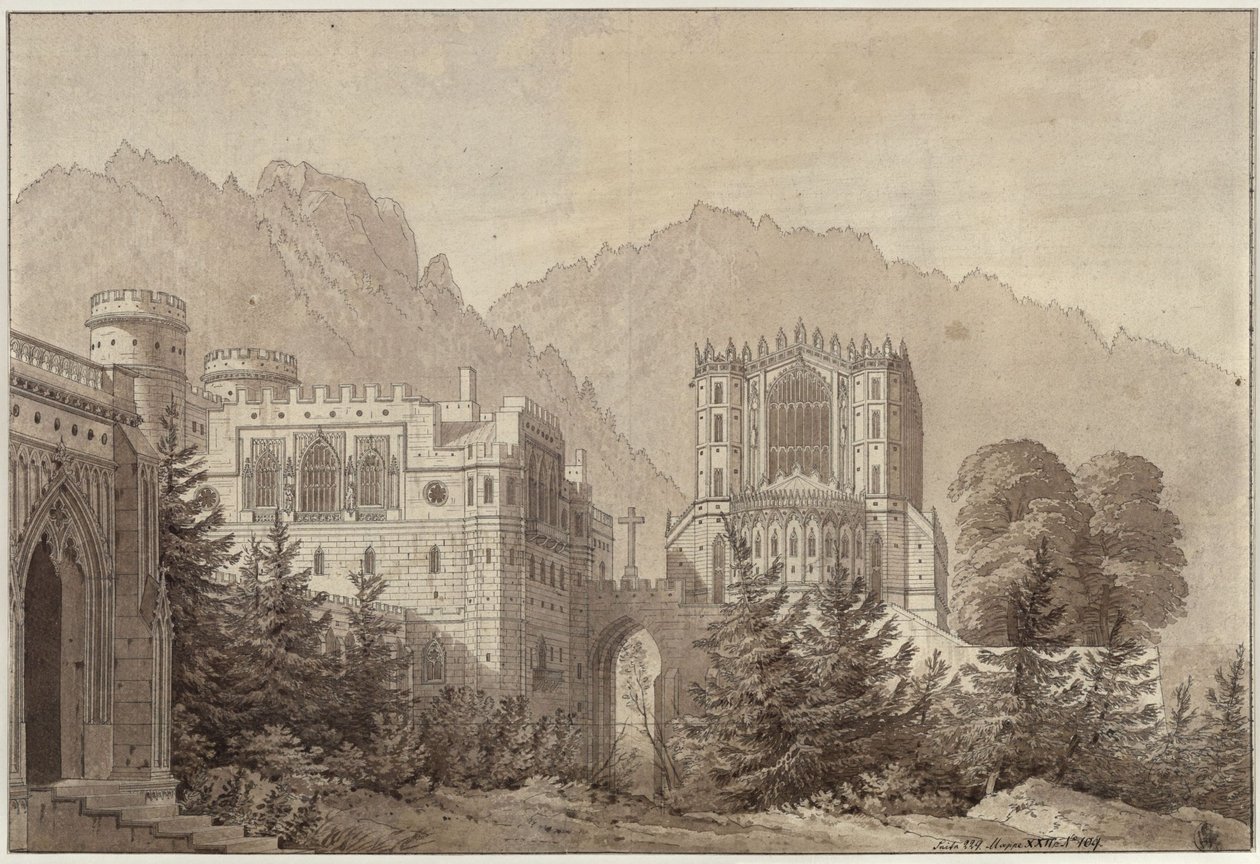 Decoration for General Use. Medieval Castle Complex. Woodstock Castle by Karl Friedrich Schinkel