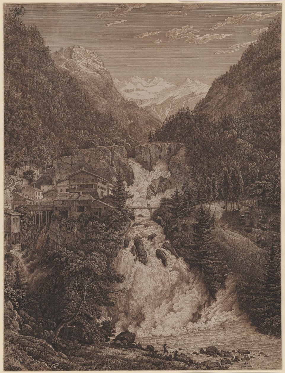 The Waterfall near Wildbad Gastein by Karl Friedrich Schinkel