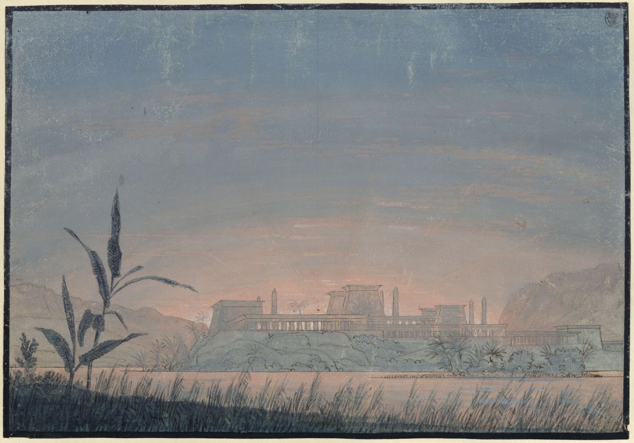 The Magic Flute. Opera by Wolfgang Amadeus Mozart. Design for the 10th Decoration. Landscape with Sarastro