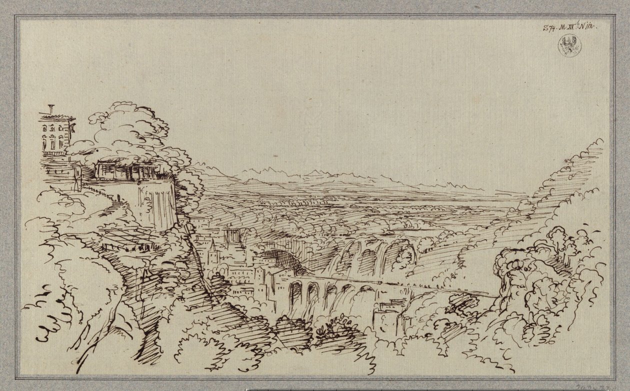 A City Reminiscent of the Location of Tivoli by Karl Friedrich Schinkel