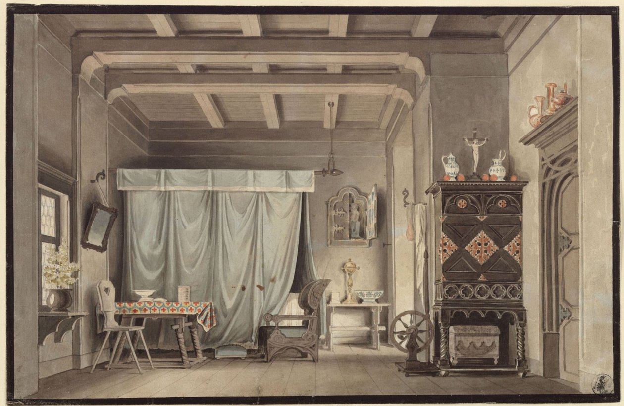 Faust. Drama by Johann Wolfgang von Goethe. Design for a decoration. Gretchen