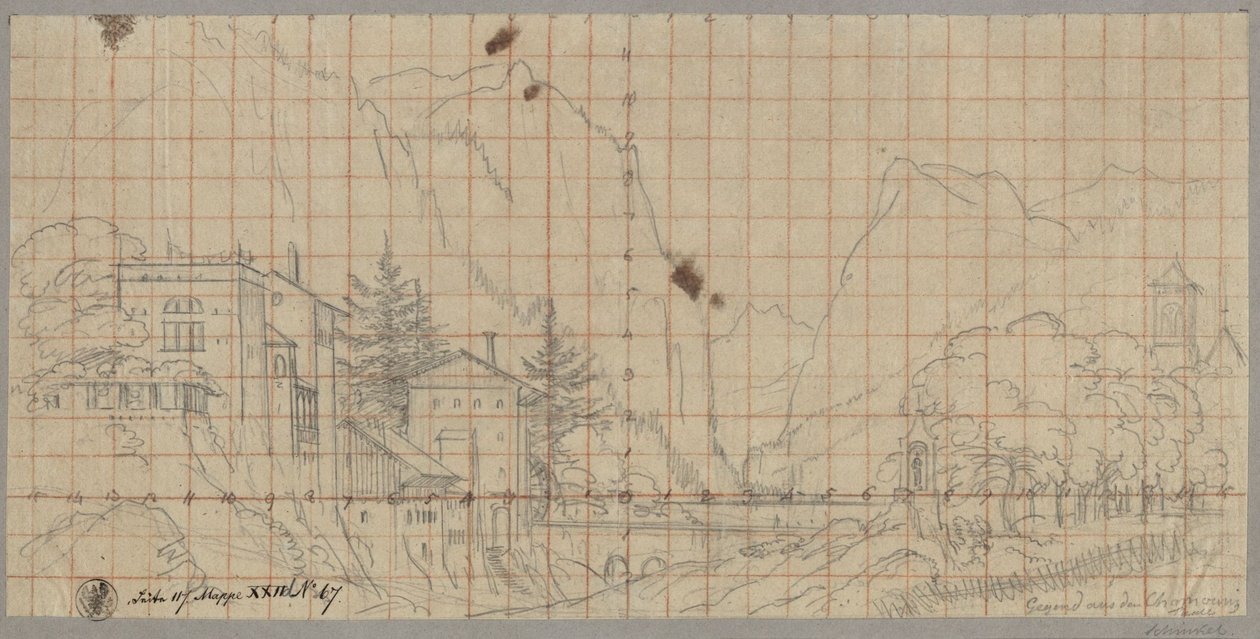 View from the Valley of Chamonix in the Current Rhône-Alpes Region in France by Karl Friedrich Schinkel