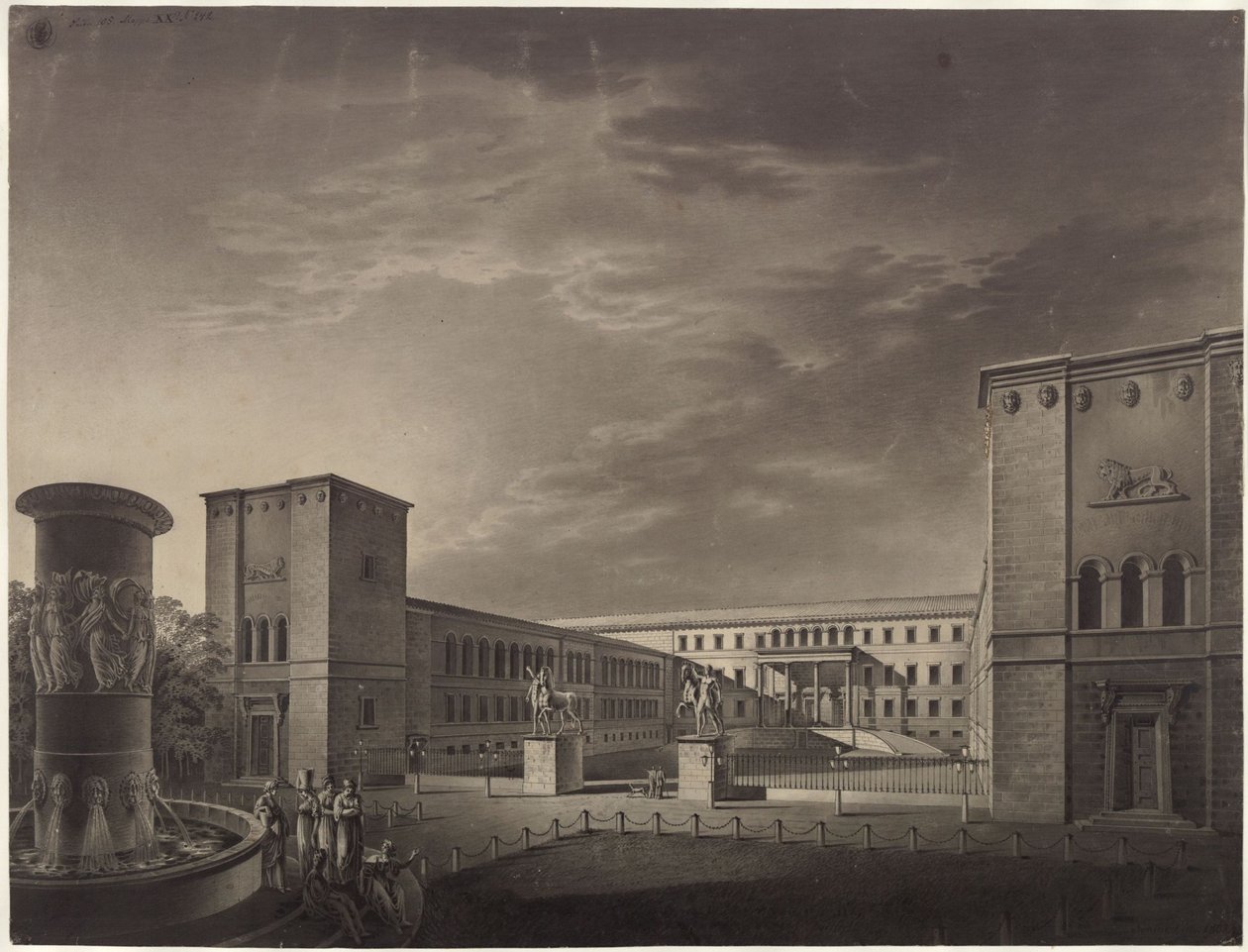Köstritz. Castle. View of the courtyard side by Karl Friedrich Schinkel