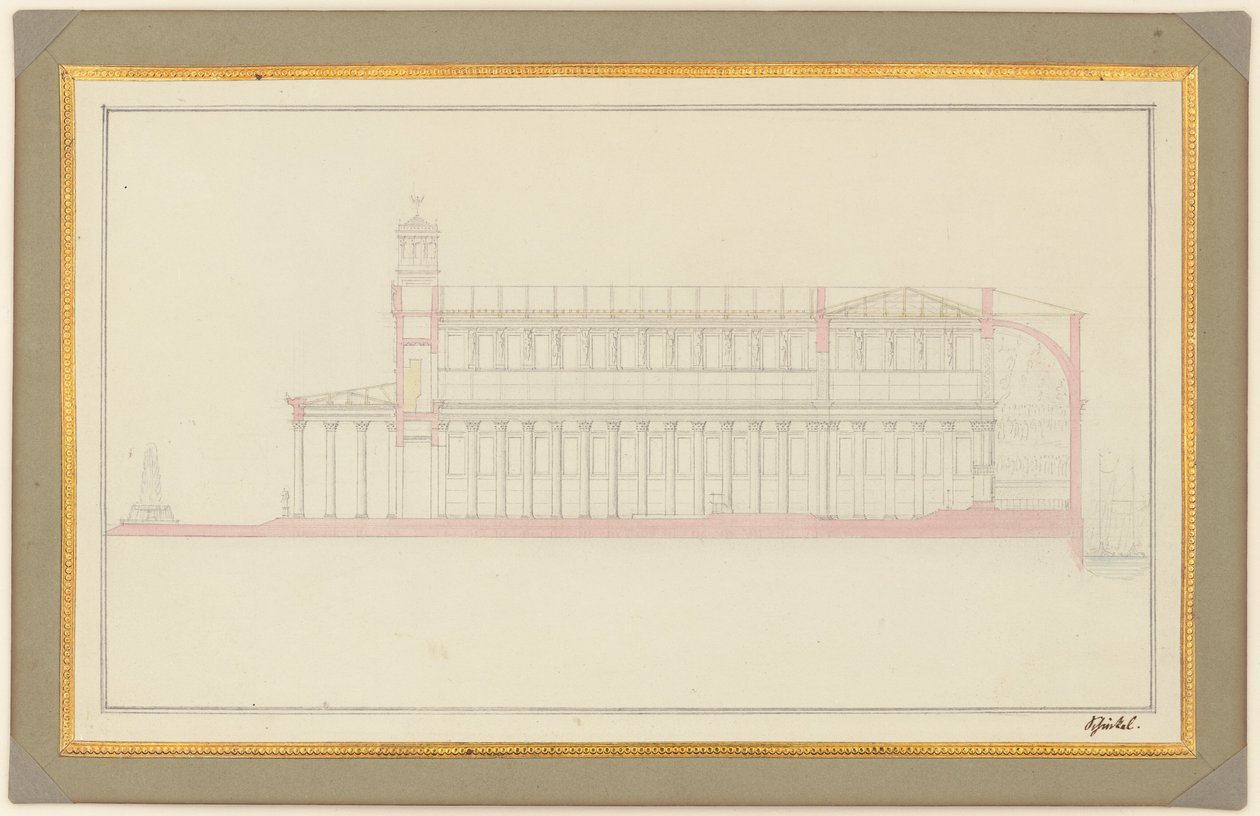 Longitudinal Section of a Cathedral for Berlin by Karl Friedrich Schinkel