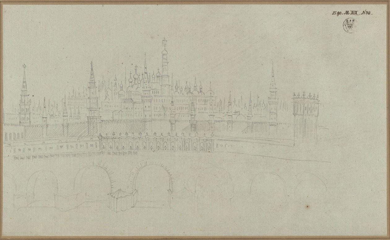 Moscow. View of the Kremlin by Karl Friedrich Schinkel
