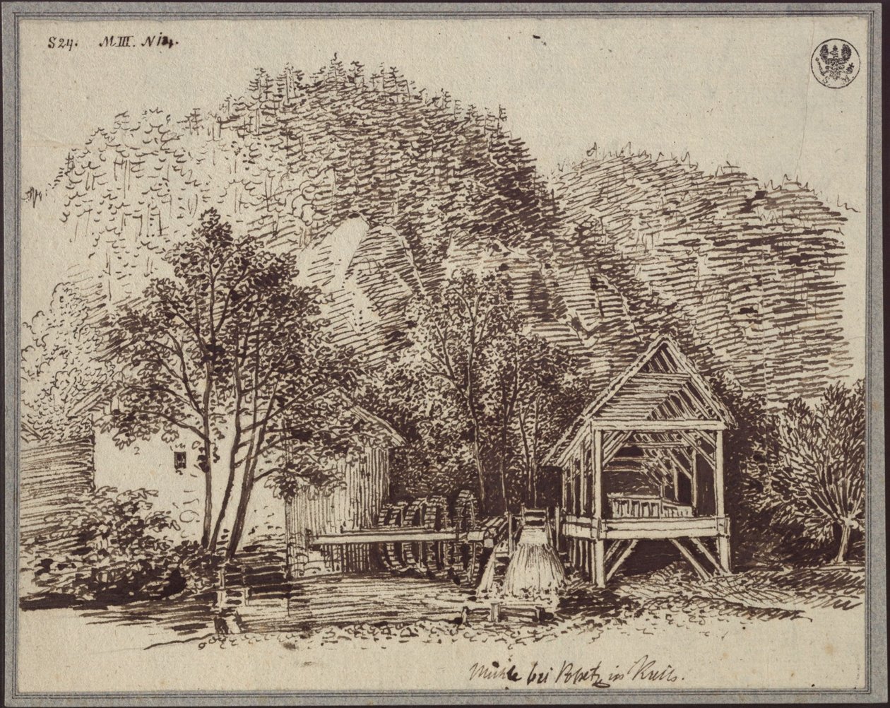 Mill near Podpeč in Carniola by Karl Friedrich Schinkel