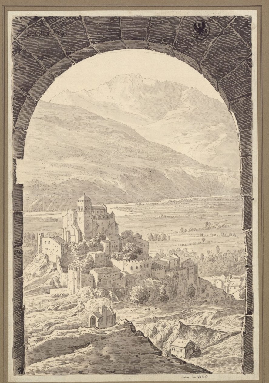 Sion in the Swiss Canton of Valais by Karl Friedrich Schinkel