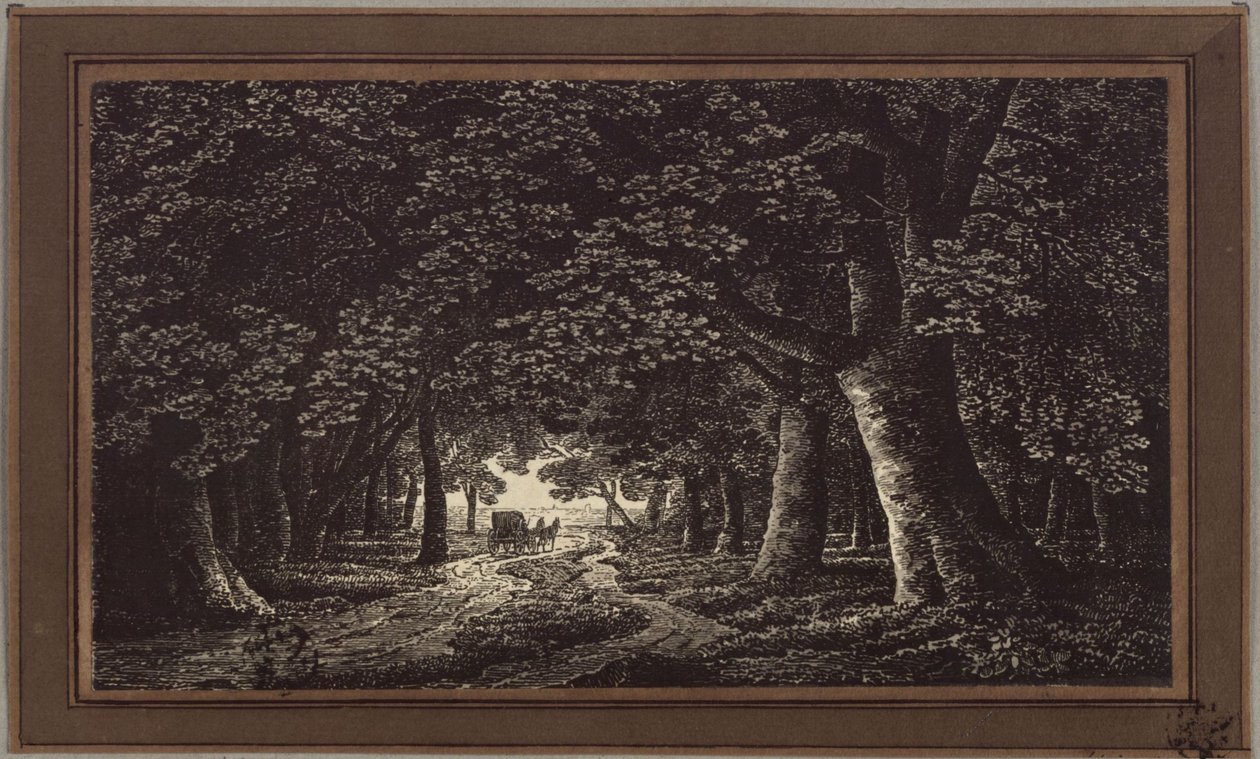 Forest Path with a Carriage by Karl Friedrich Schinkel