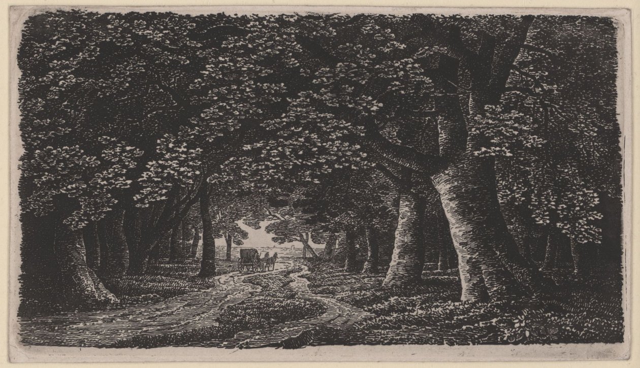 Forest Path with a Carriage by Karl Friedrich Schinkel