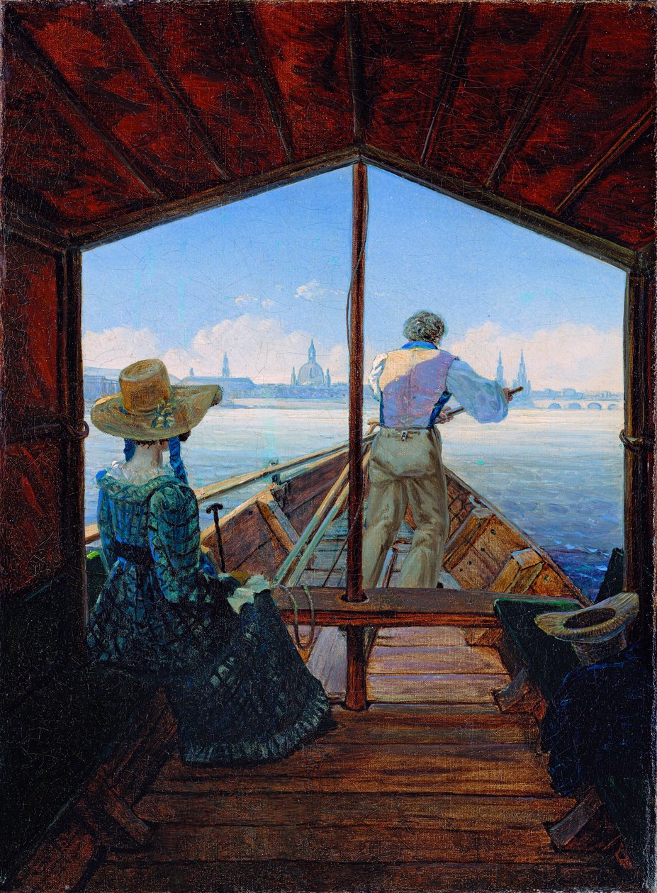 Barge Trip on the Elbe near Dresden (Morning on the Elbe) by Karl Gustav Carus