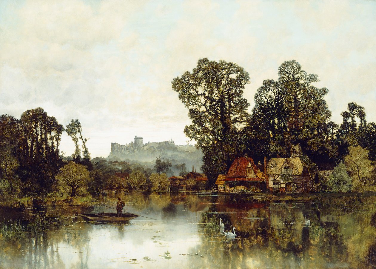 The Thames River with a View onto Windsor Castle by Karl Heffner