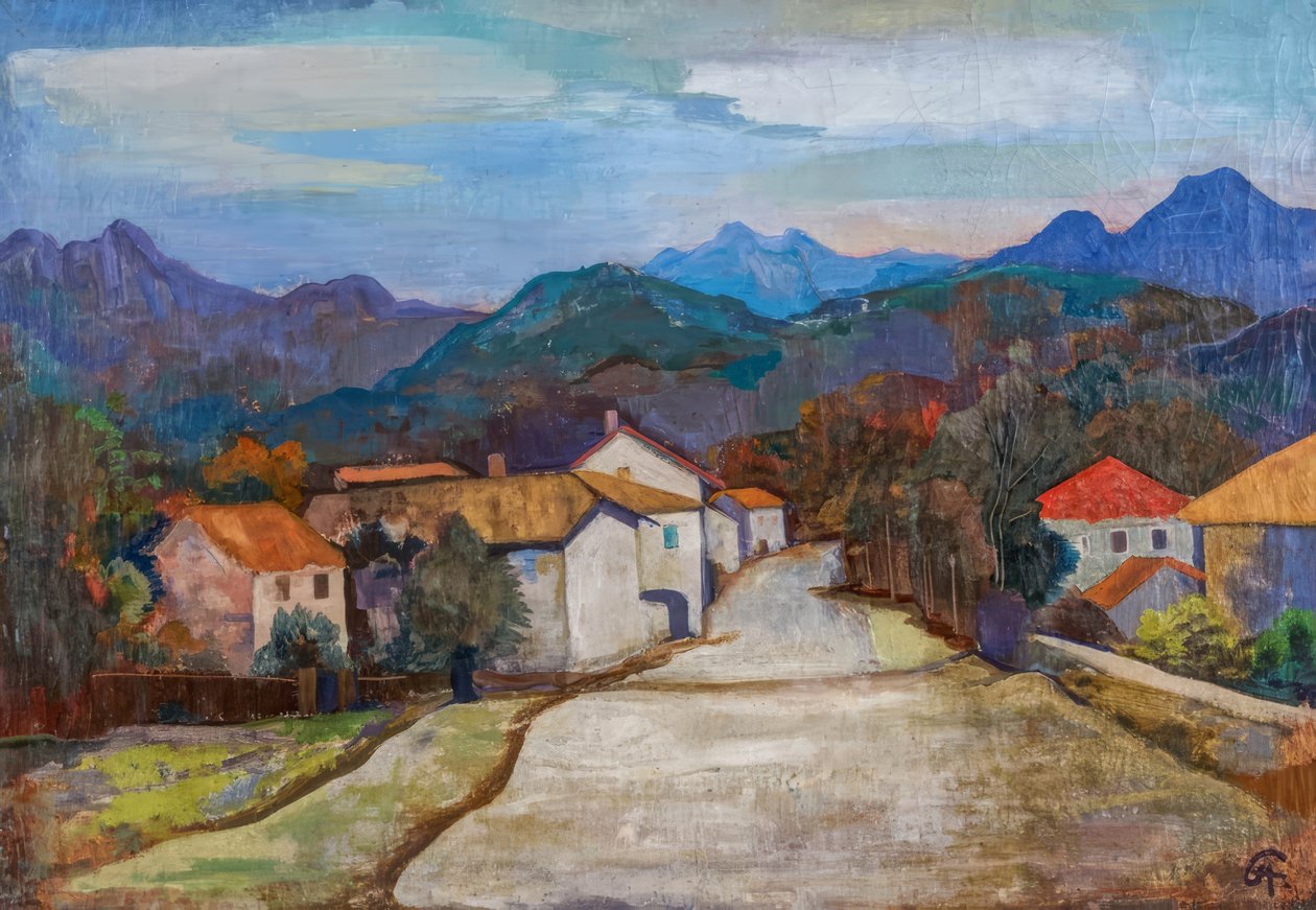 Village Street in Ticino by Karl Hofer