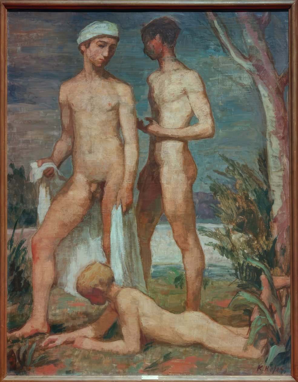 Three Bathing Youths by Karl Hofer