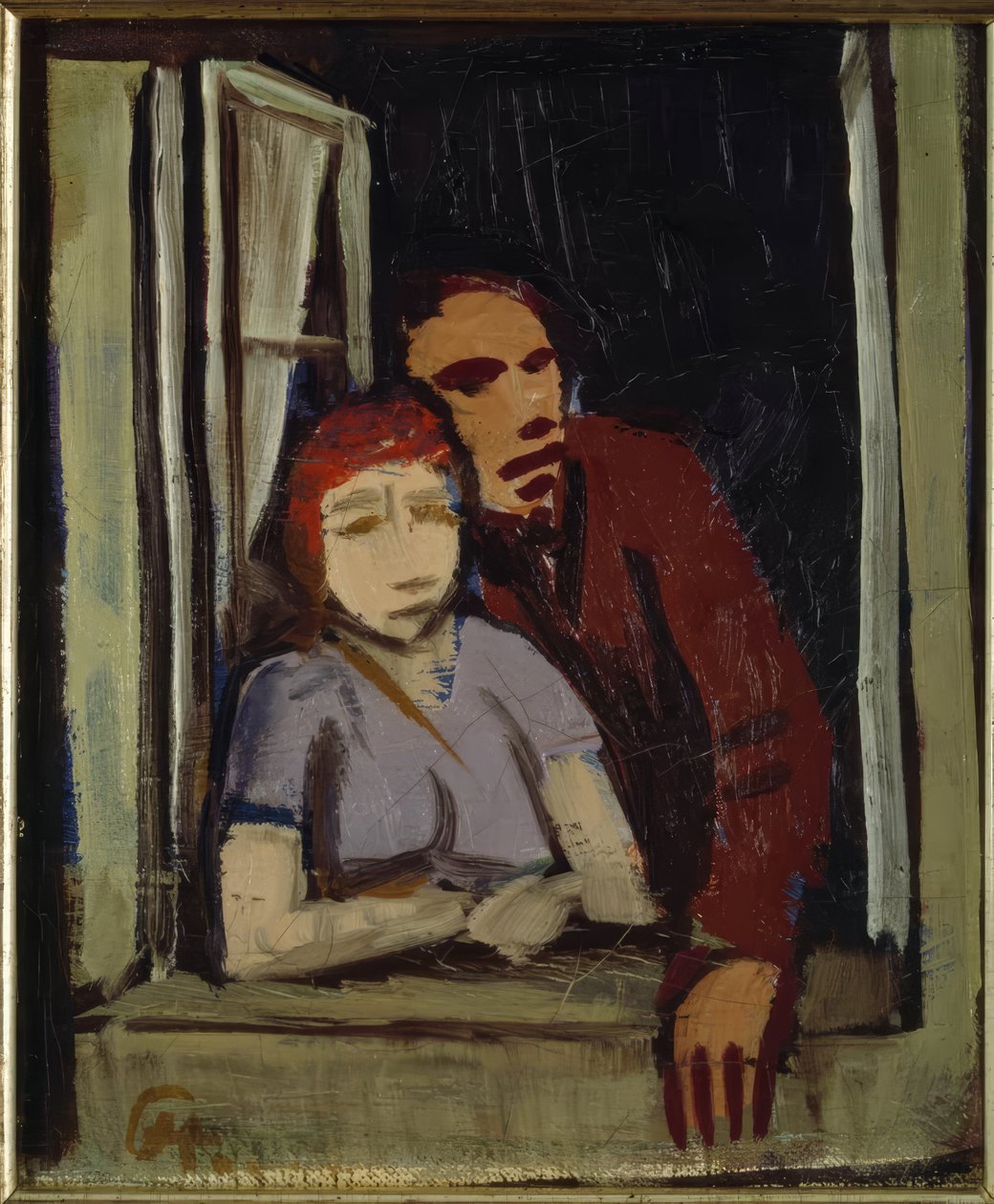 Woman and Man in the Window by Karl Hofer