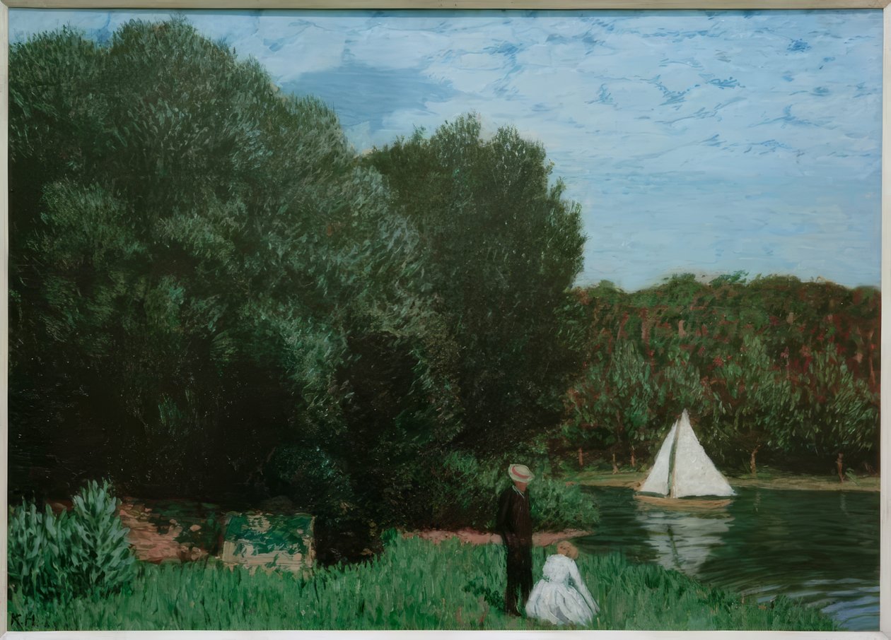 Landscape with Sailboat by Karl Hofer