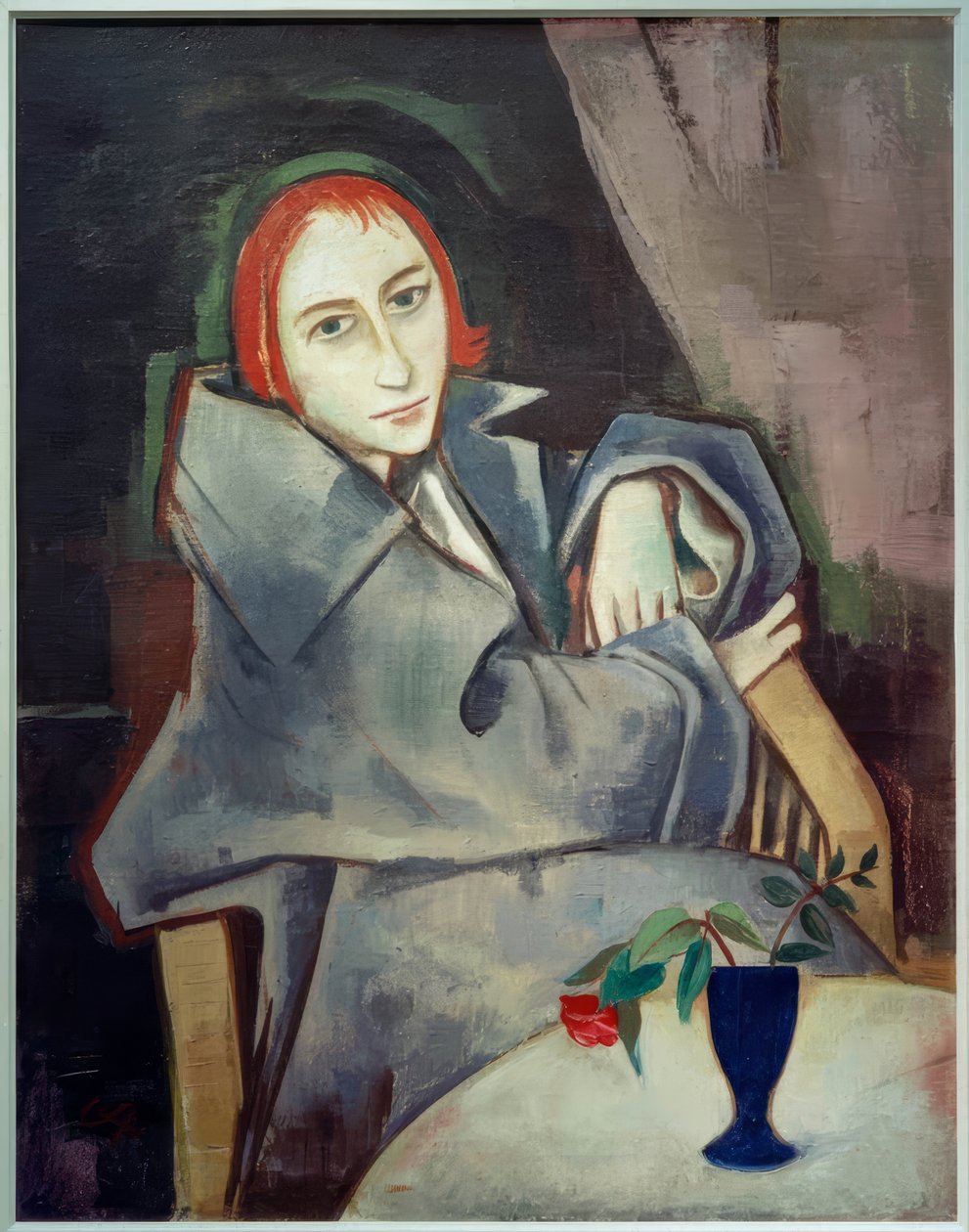 Girl with Blue Vase by Karl Hofer