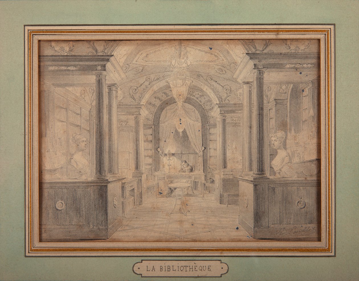 Napoleon at Work in the Library of the Chateau de Malmaison, c.1806 by Karl Loeillot Hartwig