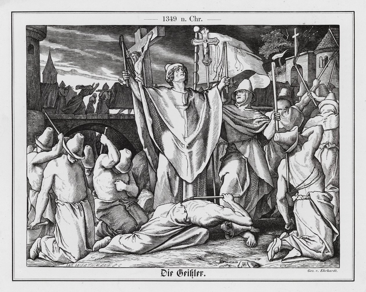 The Flagellants during the Black Death by Karl Ludwig Adolf Ehrhardt
