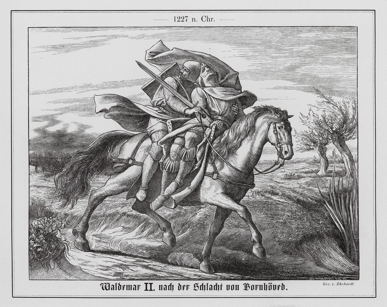 Valdemar II, King of Denmark, after the Battle of Bornhoved by Karl Ludwig Adolf Ehrhardt