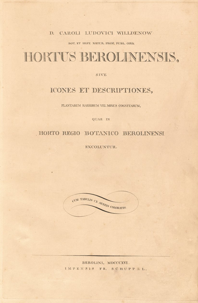 Hortus Berolinensis by Karl Ludwig Willdenow
