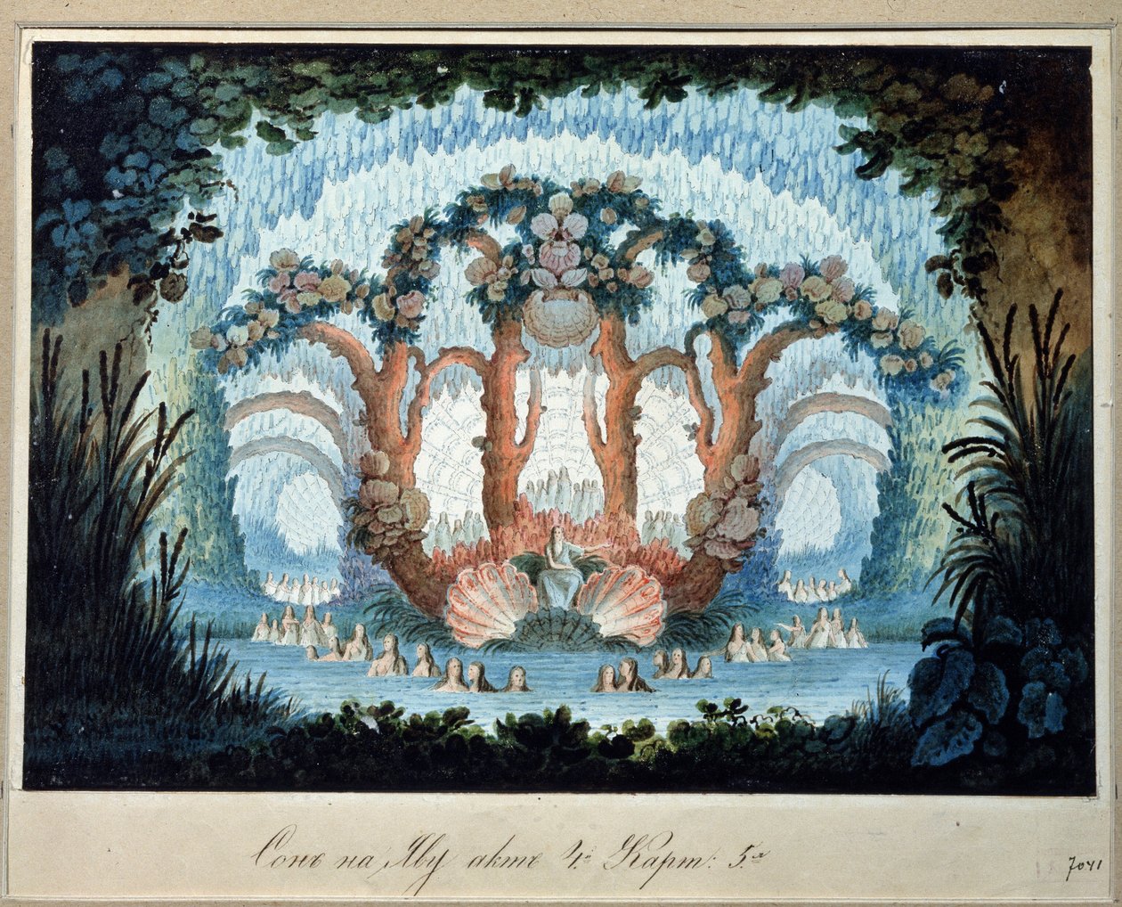Stage Design for the Opera Chor Valley by A. Verstovski by Karl Ossipovich the Elder Braun