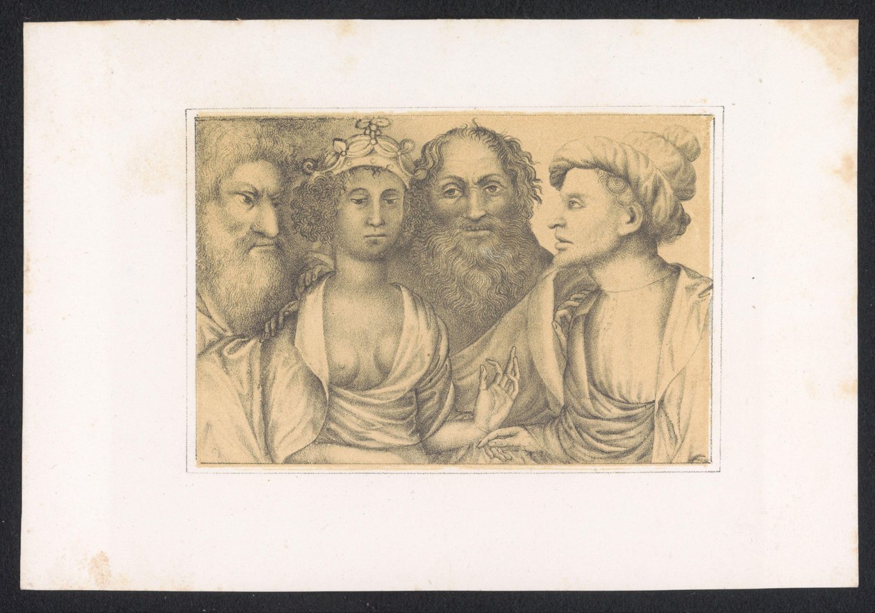 Men Uniting Young Man and Woman (series title: Designs and Studies of a Dutch Master from the XV Century. After the Originals Preserved in the Royal Library in Berlin) by Karl Palzow
