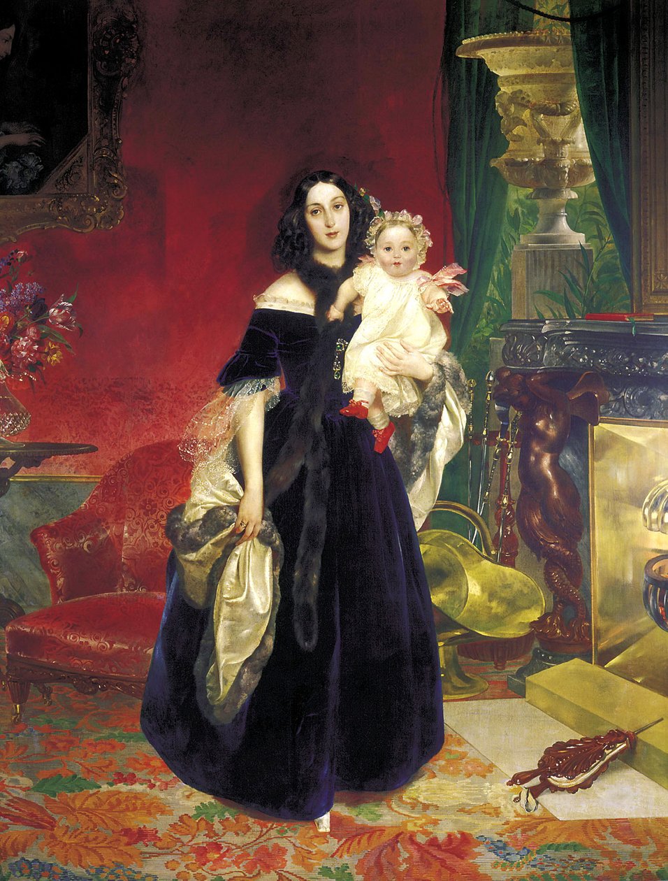 Maria Arkadyevna Stolypina Beck 1819-1889 with her Daughter by Karl Pavlovich Bryullov