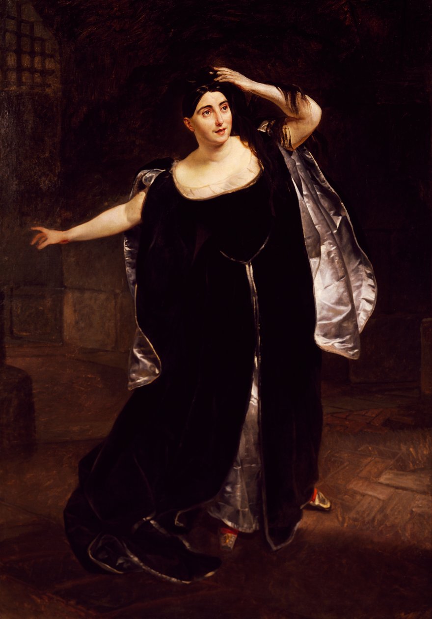 Giuditta Pasta in the mad scene of Anna Bolena, from the opera by Gaetano Donizetti by Karl Pavlovich Bryullov