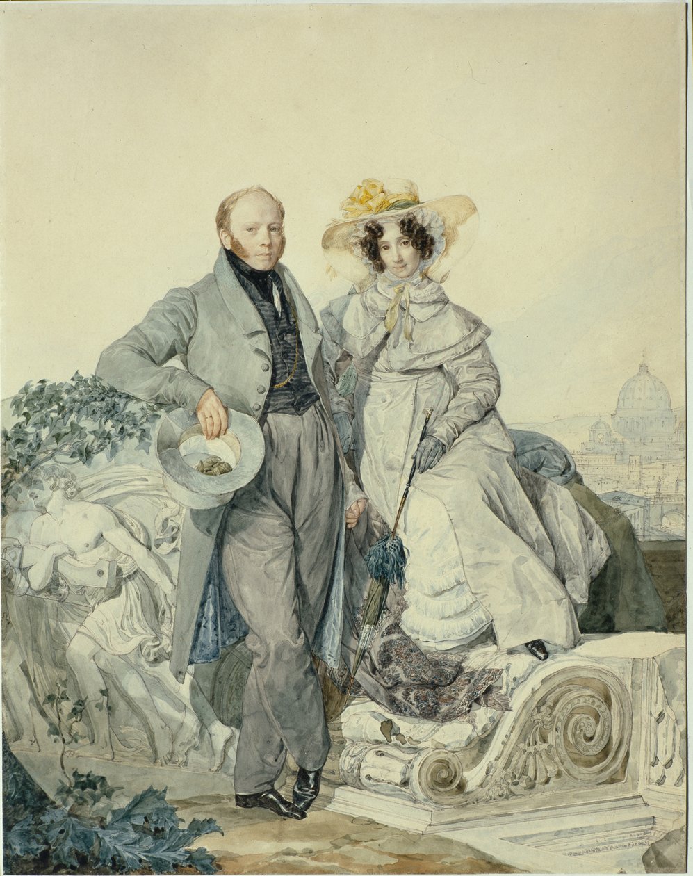 Portrait of Grigory Nikanorovich and Varvara Alexeyevna Olenin, 1827 by Karl Pavlovich Bryullov
