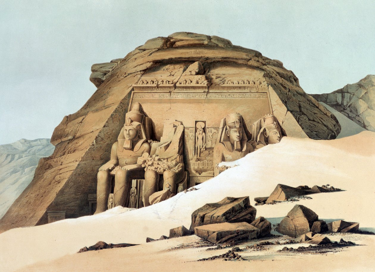 Rock Temple at Abu Simbel (Lithograph after Karl Richard Lepsius) by Karl Richard Lepsius