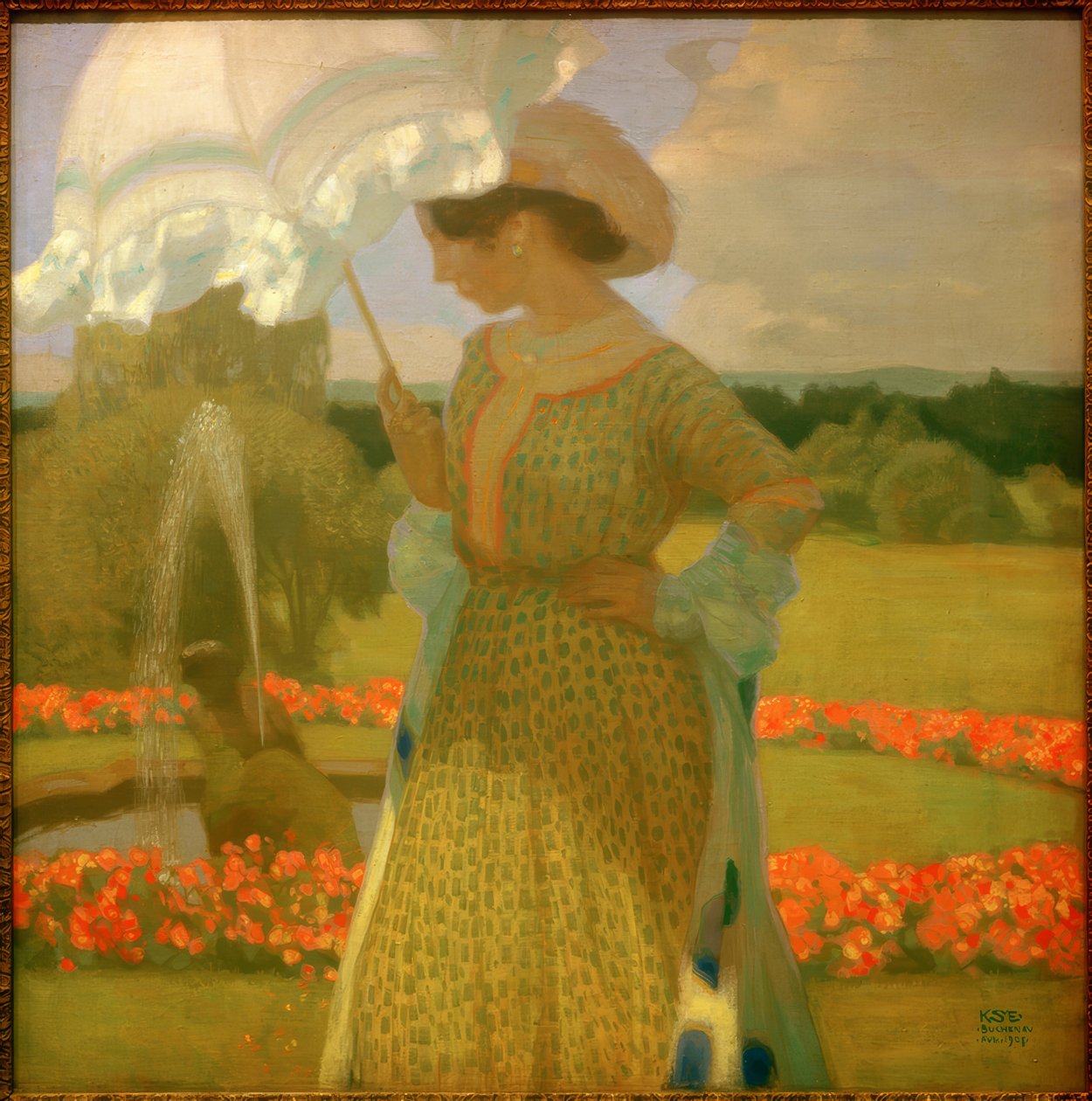 At the Fountain by Karl Schmoll von Eisenwerth