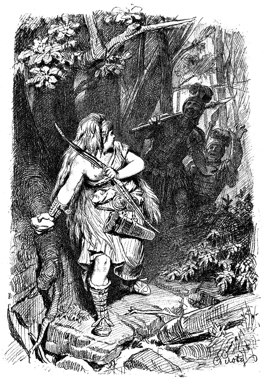 A Teuton Maiden Pursued by Romans by Karl Theodor von Piloty