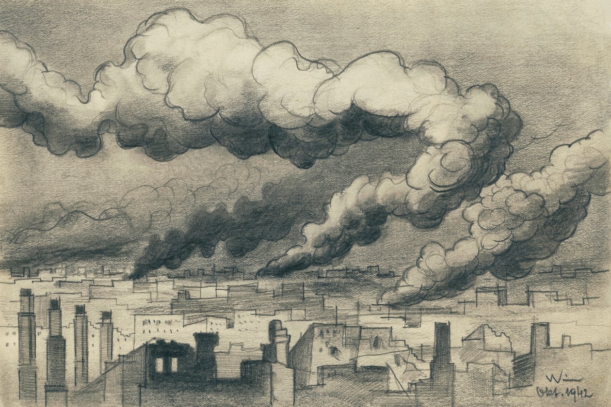 Burning City, Stalingrad by Karl Wiener