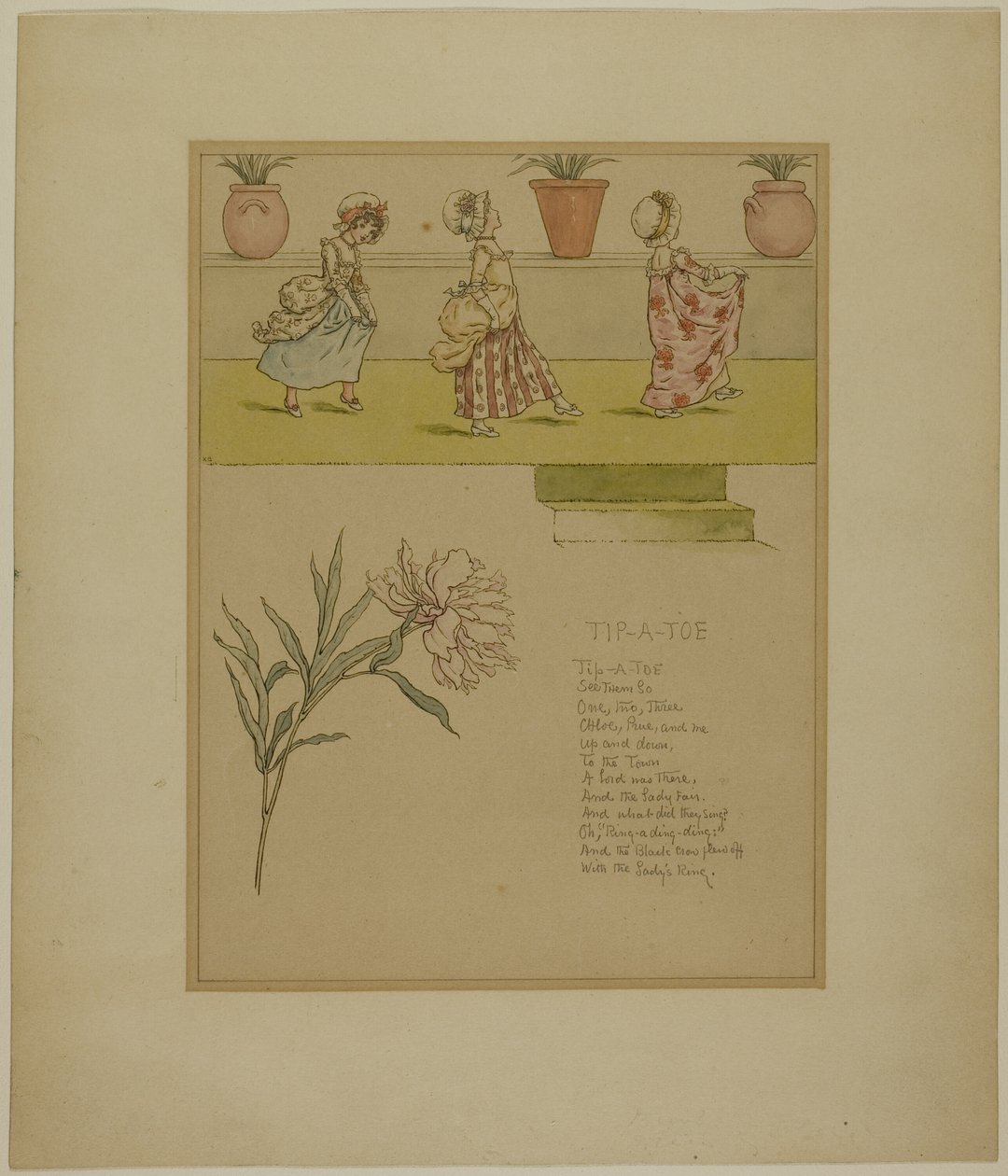 Study for Tip a Toe, from Marigold Garden by Kate Greenaway