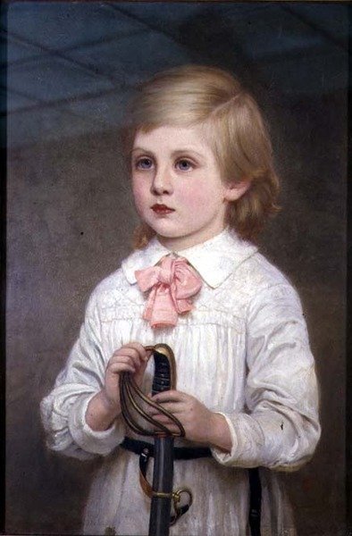A Half-Length Portrait of Major Sir Guy Colin Cambell, 4th Bt. as a Child by Kate Perugini