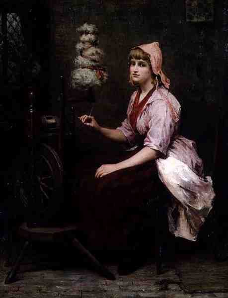 The Girl at the Spinning Wheel by Katherine D. M. Bywater