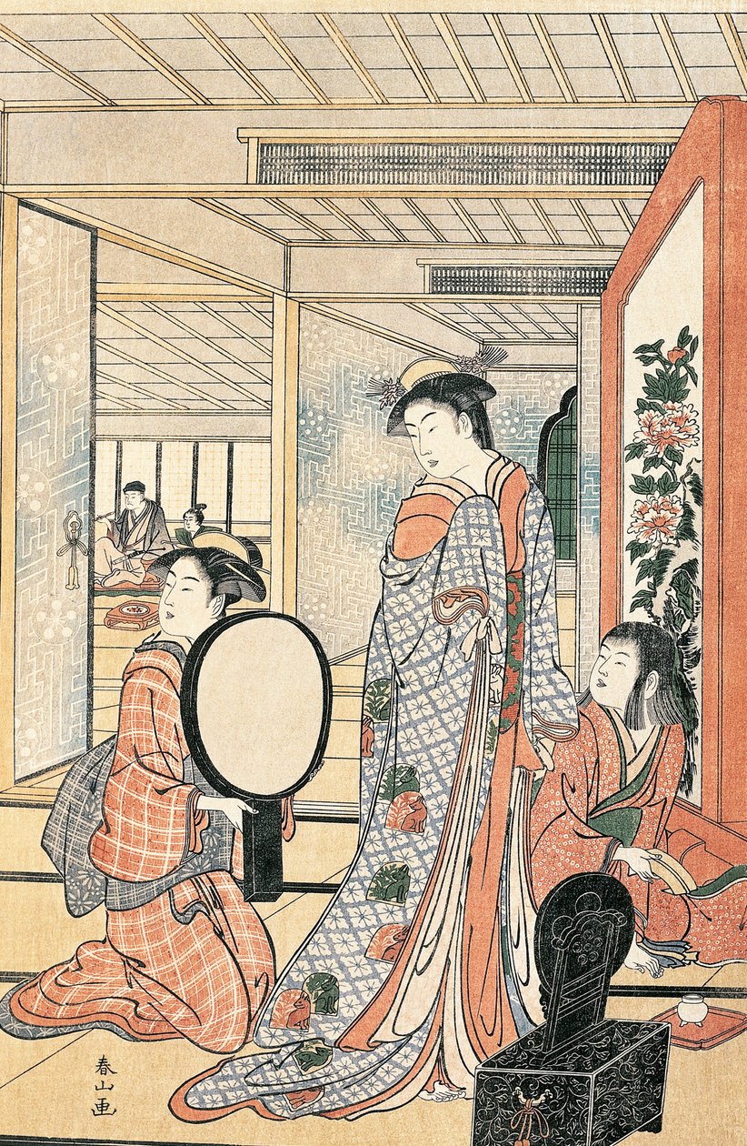Woman in Front of Mirror by Katsukawa Shuncho