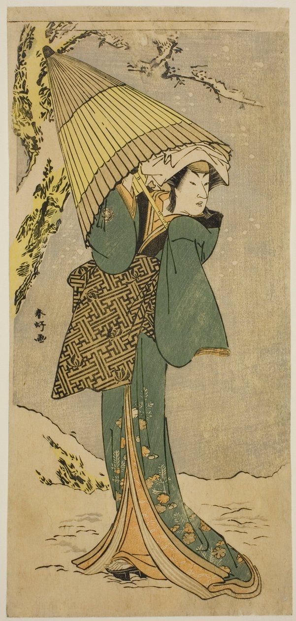 The Actor Nakamura Riko I as Kiyotaki in the Play Oakinai Hiru ga Kojima, Performed at the Nakamura Theater in the Eleventh Month, 1784 by Katsukawa Shunkо̄