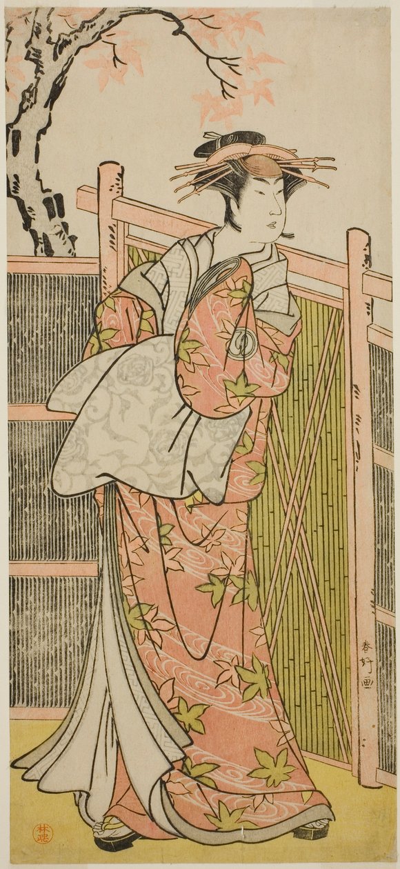 The Actor Sawamura Sojuro III as the Spirit of the Courtesan Takao in the Play Takao Daimyojin Momiji no Tamagaki, Performed at the Nakamura Theater in the Seventh Month, 1787 by Katsukawa Shunkо̄