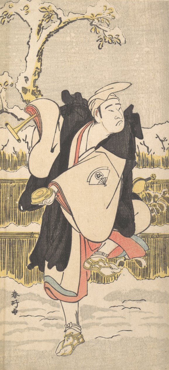 Onoe Matsusuke as a Kannen-Butsu or Mendicant Buddhist Monk, ca. 1790 by Katsukawa Shunko