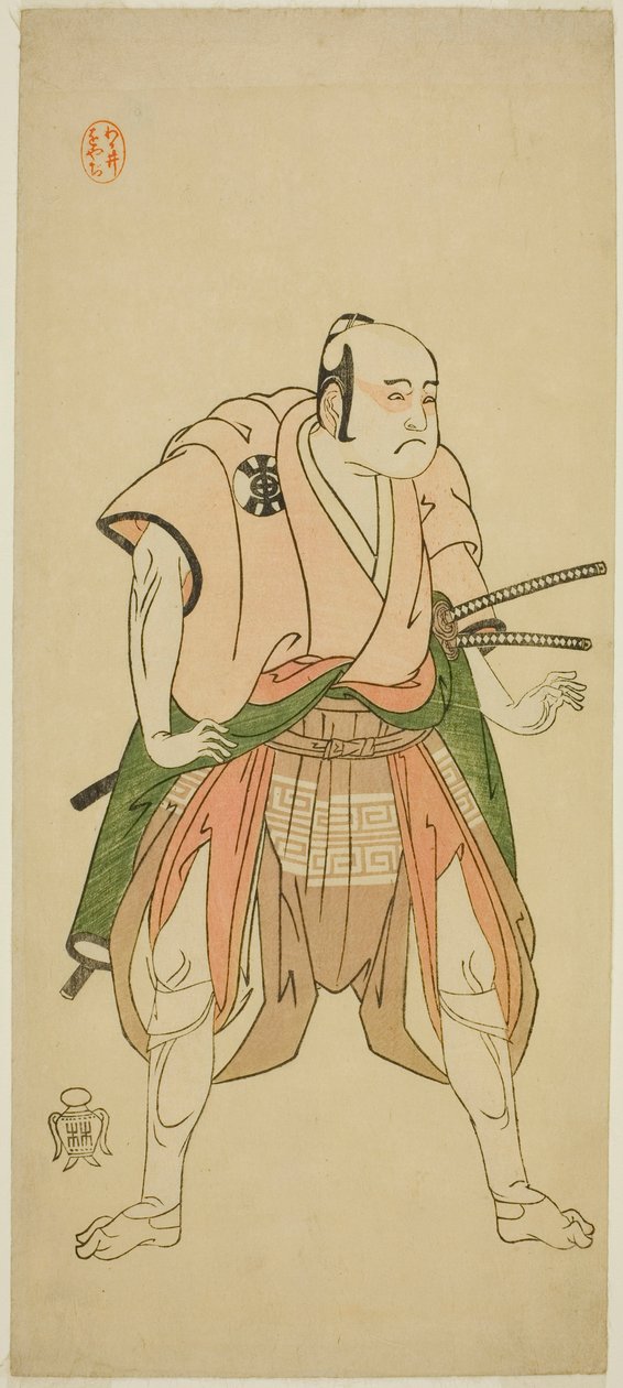 The Actor Bando Sampachi I as Yawata no Saburo in the Play Shuen Soga Omugaeshi, Performed at the Ichimura Theater in the Second Month, 1768 by Katsukawa Shunsho