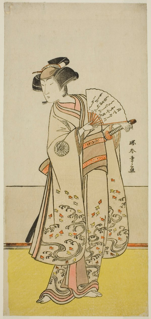 The Actor Nakamura Noshio I as Oiso no Tora in the Play Shida Yuzuriha Horai Soga, Performed at the Morita Theater in the First Month, 1775 by Katsukawa Shunsho