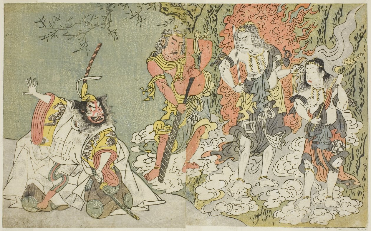 The Play Fuki Kaete Tsuki mo Yoshiwara (Rethatched Roof: The Moon also Shines Over the Yoshiwara Pleasure District), Performed at the Morita Theater in the Eleventh Month by Katsukawa Shunsho
