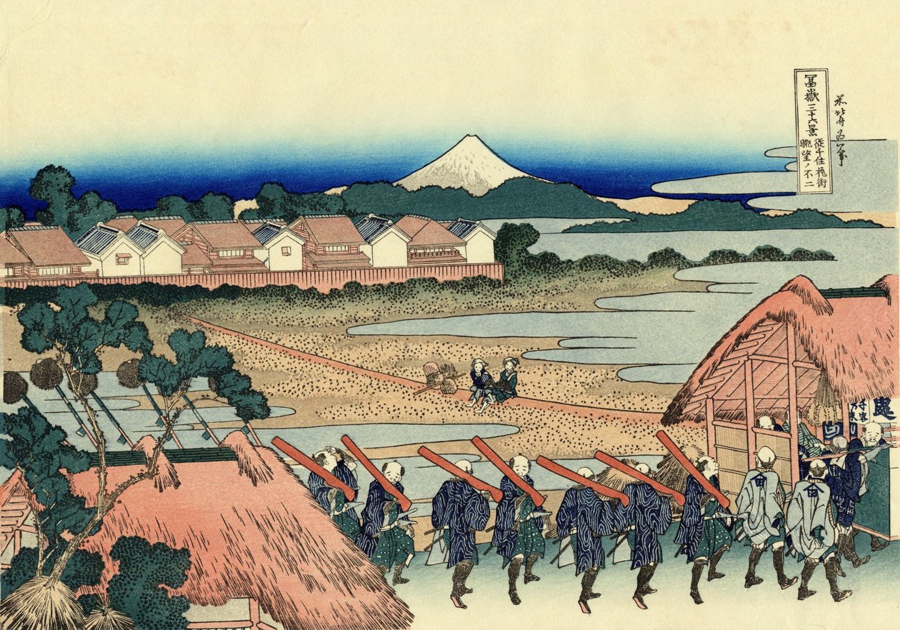 View of Fuji from Senju Flower Street by Katsushika Hokusai