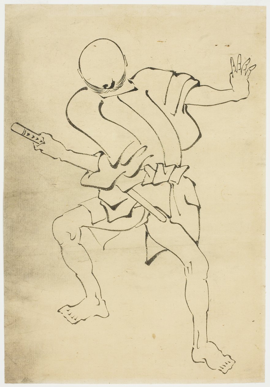 Armed Attendant (study) by Katsushika (school of) Hokusai